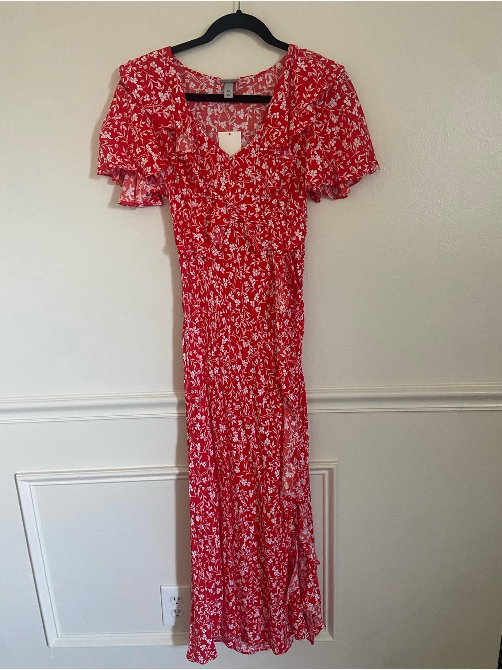 A New Day Red Floral Maxi Dress